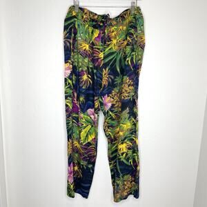 Jams World Hifo Hibiscus forest Lounge Pants Womens Medium Hawaiian
